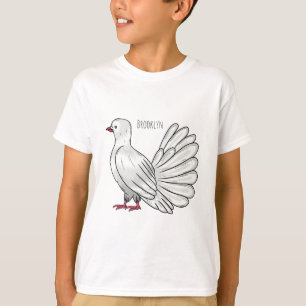 Camiseta Ilustração em desenho animado de pombo fantail