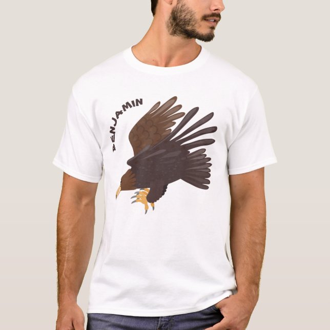 Camiseta ilustração engraçada da águia-ouro (Frente)