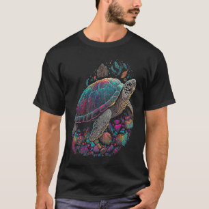 Camiseta Ilustração Engraçada de Cristais de Pet de Tartaru