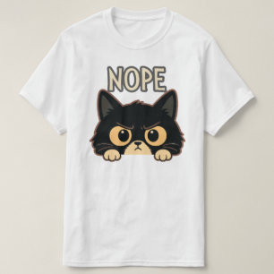 Camiseta Ilustração engraçada de gato preto espiando