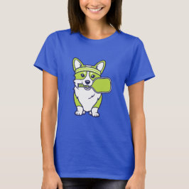 Camiseta Ilustração engraçada de jogador de pickleball Corg