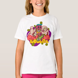 Camiseta ilustração engraçada de rabiscos com rolo de sorve