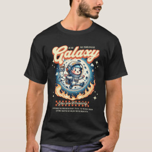 Camiseta Ilustração Espacial Galáxia Fofa Arte Cósmica de D