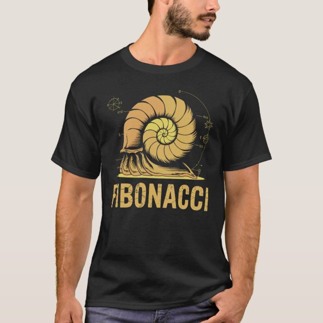 Camiseta Ilustração Espiral Fibonacci - Ciência da Matemáti (Frente)