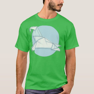 Camiseta Ilustração estilizada com origami de papel de mors