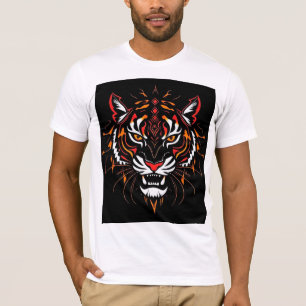 Camiseta Ilustração estilizada da cabeça de um tigre