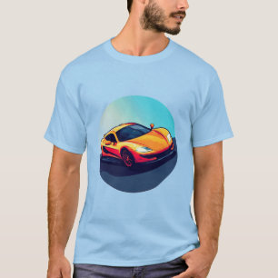 Camiseta Ilustração Estilizada de Carro Esportivo