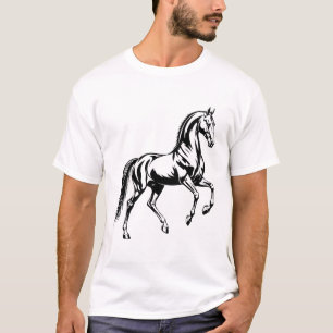 Camiseta Ilustração Estilizada de Cavalo Akhal-Teke Elegant