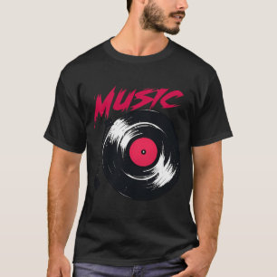 Camiseta Ilustração Estilizada de Tocador de Discos