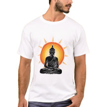 Ilustração estilizada de uma silhueta de buda