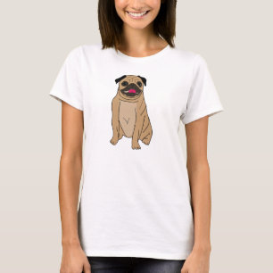 Camiseta Ilustração feliz bonito do pug