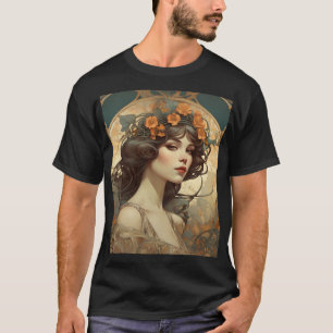 Camiseta Ilustração feminina com Art Nouveau