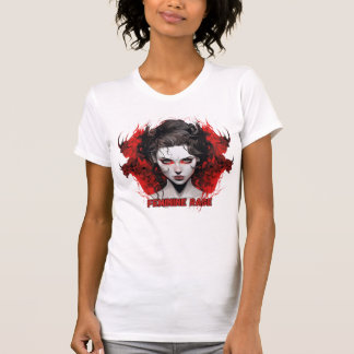 Camiseta Ilustração Feminina Raivosa Mulher Feminina Escura