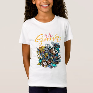 Camiseta Ilustração Festiva Colorida Multicolor