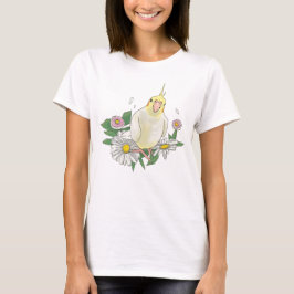 Camiseta Ilustração Floral de Caturrita Fofa