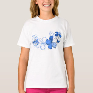 Camiseta Ilustração Floral de Doodle Hibiscus Hawaiian