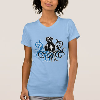 Camiseta Ilustração Floral do Dogue Alemão