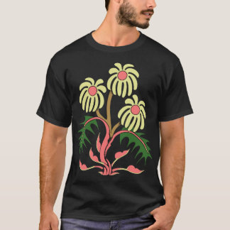 Camiseta Ilustração Floral Estilizada – Arte Elegante da Na