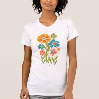 Camiseta Ilustração Floral Retro Boho