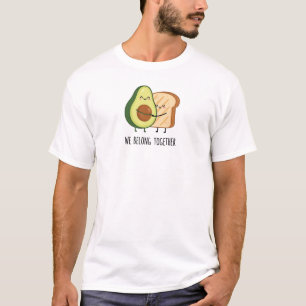 Camiseta Ilustração Fofa de Abacate e Torrada com Citação d
