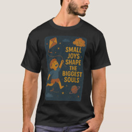 Camiseta Ilustração Fofo de Criança Retro e Céu Cósmico