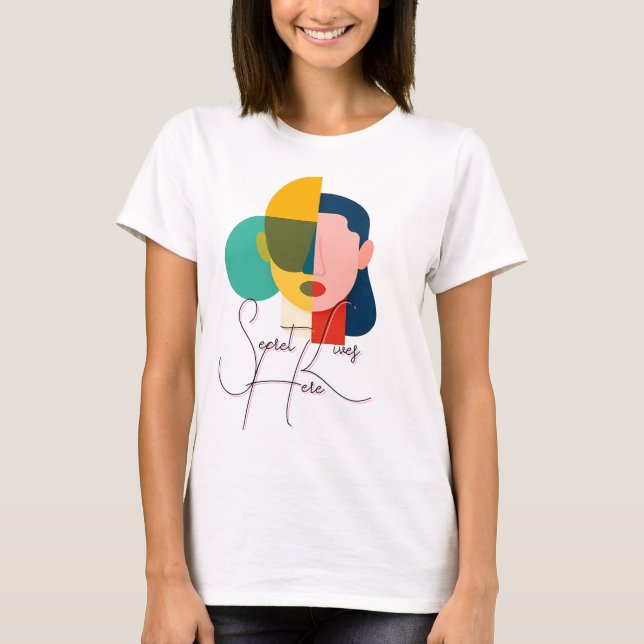Camiseta Ilustração Geométrica da Face abstrato (Frente)