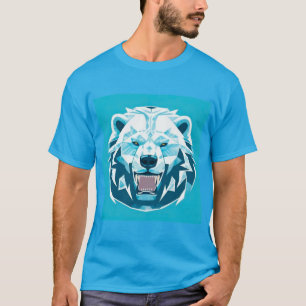 Camiseta Ilustração Geométrica de Urso Polar Feroz