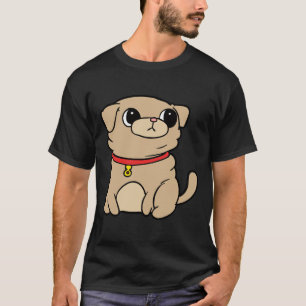 Camiseta Ilustração Gráfica de Cachorro Pug Gigante 214