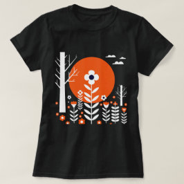 Camiseta Ilustração gráfica de uma paisagem noturna