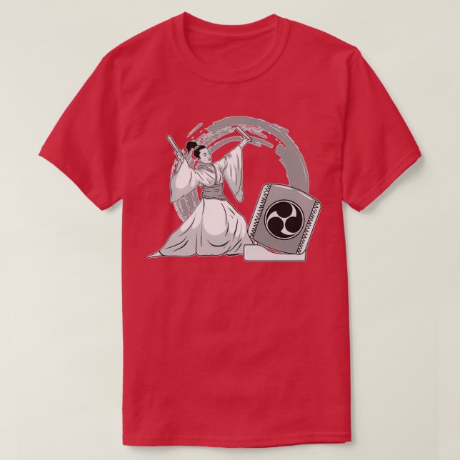 Camiseta Ilustração Gráfica do Drummer Mitsudomoe Taiko (Frente do Design)