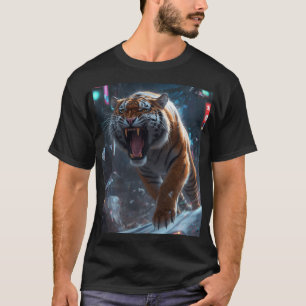 Camiseta Ilustração Gráfica do Feroz Tigre de Bengala