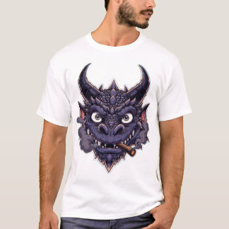 Camiseta Ilustração Gráfica Fantasia do Dragão Roxo