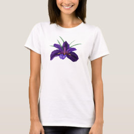 Camiseta Ilustração Iris de Água de Cão Roxo Profundo