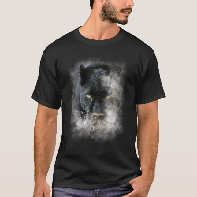 Camiseta Ilustração Jaguar Gráfico de Cabeça Ilustrati (Frente)