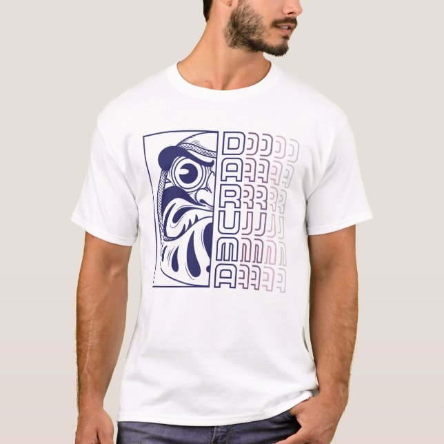 Camiseta Ilustração Japonesa de Boneco Daruma (Frente)