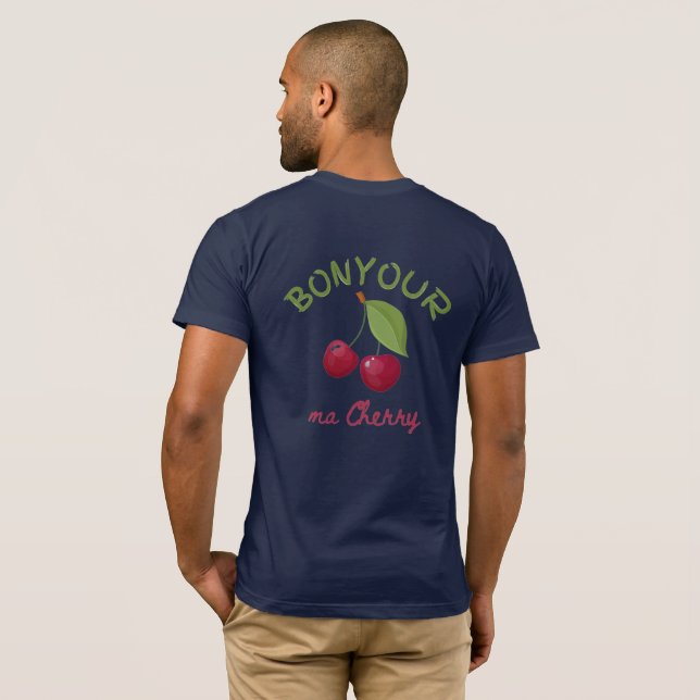 Camiseta Ilustração Kawaii de Cereja (Parte Traseira Completa)