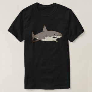 Camiseta Ilustração legal de desenho animado com tubarão
