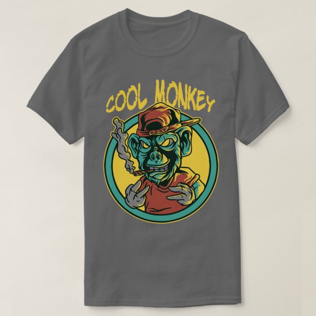 Camiseta Ilustração legal de macaco (Frente do Design)
