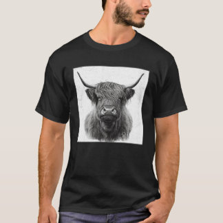 Camiseta Ilustração Legal de Vaca das Terras Altas Chifre P