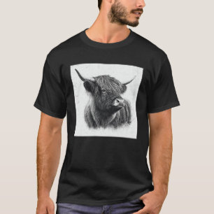 Camiseta Ilustração Legal de Vaca das Terras Altas Chifre P
