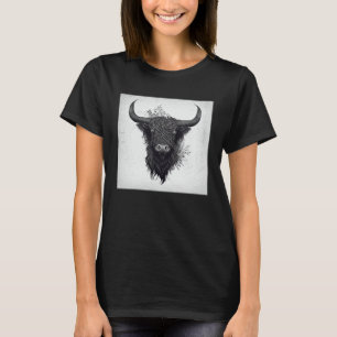 Camiseta Ilustração Legal de Vaca das Terras Altas Chifre P