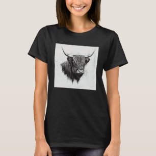 Camiseta Ilustração Legal de Vaca das Terras Altas Chifre P