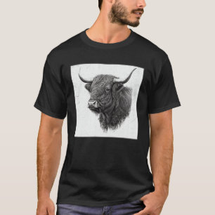 Camiseta Ilustração Legal de Vaca das Terras Altas Chifre P