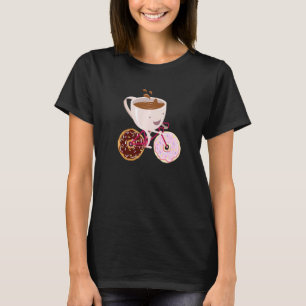 Camiseta Ilustração legal Desenhada da Bicicleta de Café da