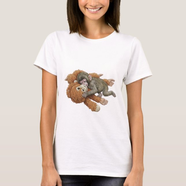Camiseta Ilustração Macaco Golpe, Bebê Macaco Orangotango A (Frente)