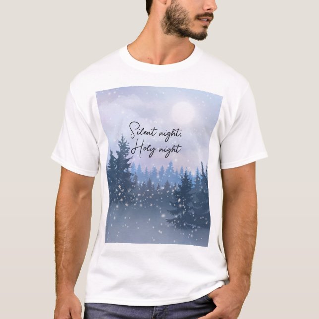Camiseta Ilustração Mágica de inverno da Noite Silenciosa N (Frente)
