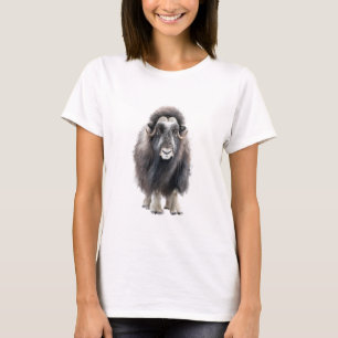 Camiseta Ilustração Majestosa de Boi-Almiscarado Ártico par