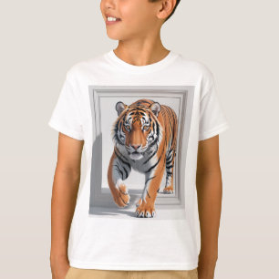 Camiseta Ilustração Majestosa de Tigre 3D   Hyper-Realístic
