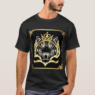 Camiseta Ilustração Majestosa do Tigre Dourado