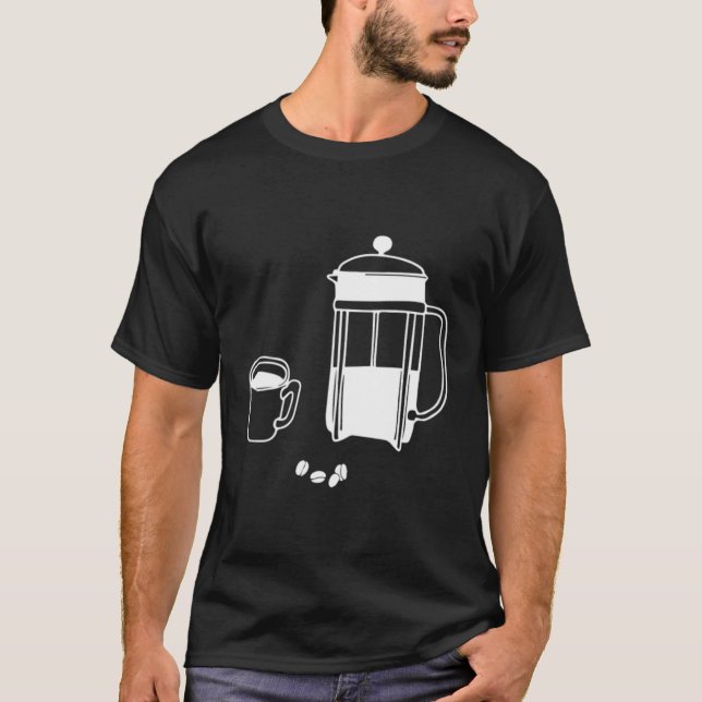 Camiseta Ilustração Mínima do Café Francês (Frente)